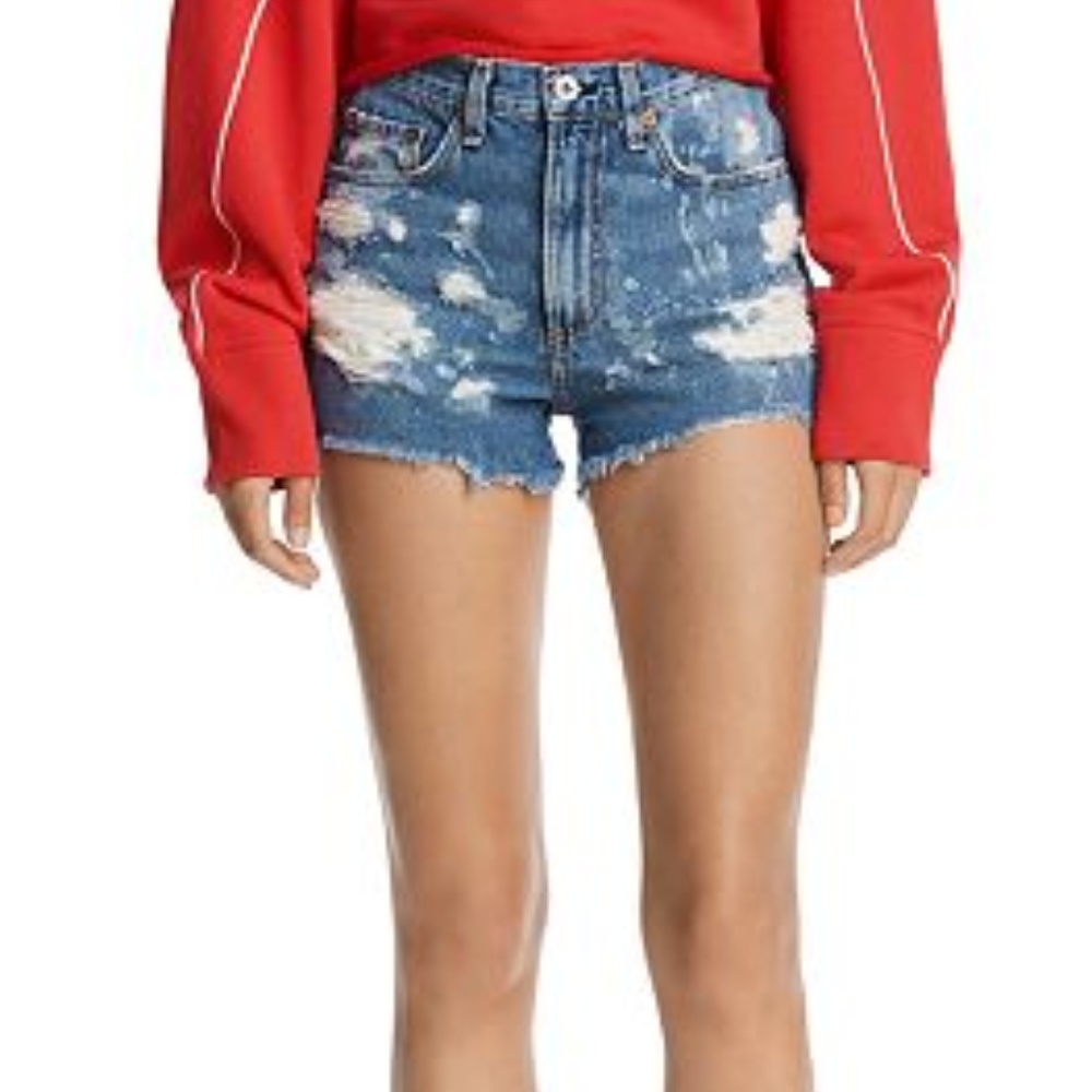 RAG & BONE Destroyed Bleached Justine Cutoff Short